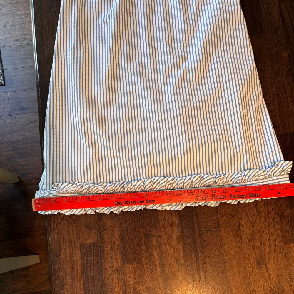 Eliza J. Sleeveless Blue Stripe Seersucker Ruffle Nautical Dress Sz 12 - Picture 8 of 8